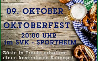 Oktoberfest am 09. Oktober im Sportheim